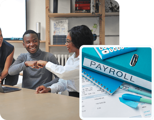 Office scene with colleagues